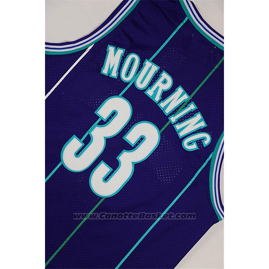 Maglia Charlotte Hornets Alonzo Mourning #33 Retro Viola